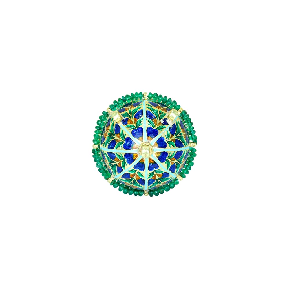 Traditional Polki Borla with Emerald Beads and Pearl String